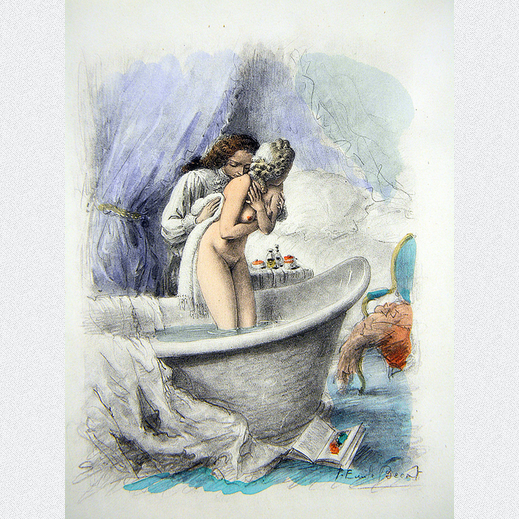 Paul-�mile B�cat Erotik Farbpochoir Le Doctorat Impromptu 1946