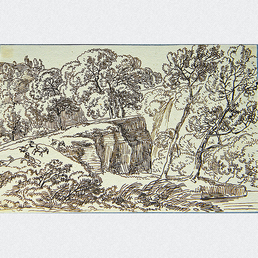 Franz Innocenz Kobell Federzeichnung Landschaftszeichnung 1800