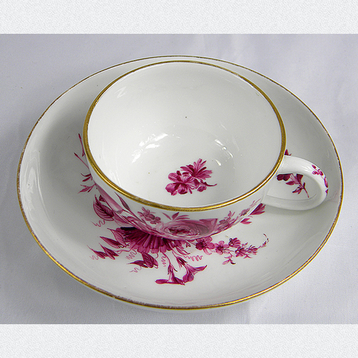 Meissener Porzellan Set Tasse & Untertasse Bl�ten Motiv 1774